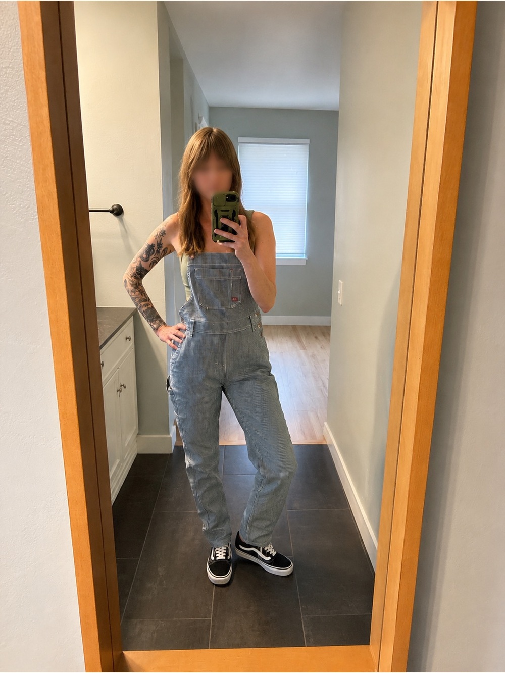 Striped Blue Women’s Dickies Denim Overalls